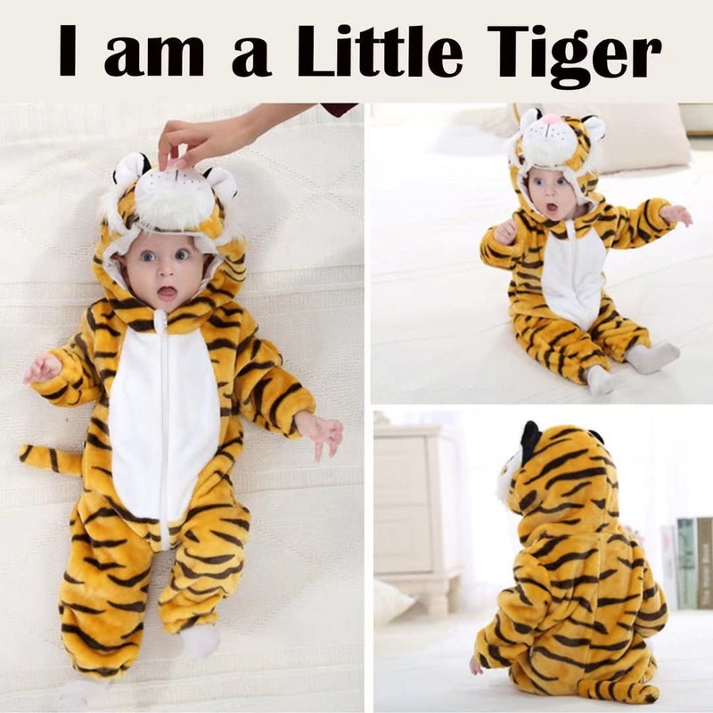 OLLULL Baby Tiger Costumes Unisex Toddler Outfit Halloween Dress Up Romper 18-24 Months - Image 2